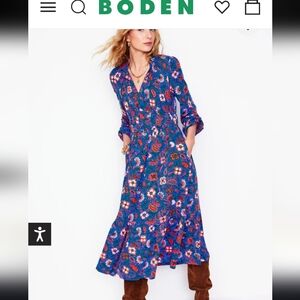 NWT Boden Rosamund Jersey Midi Tea Dress Women's size Plus 16 / 18 Floral New
